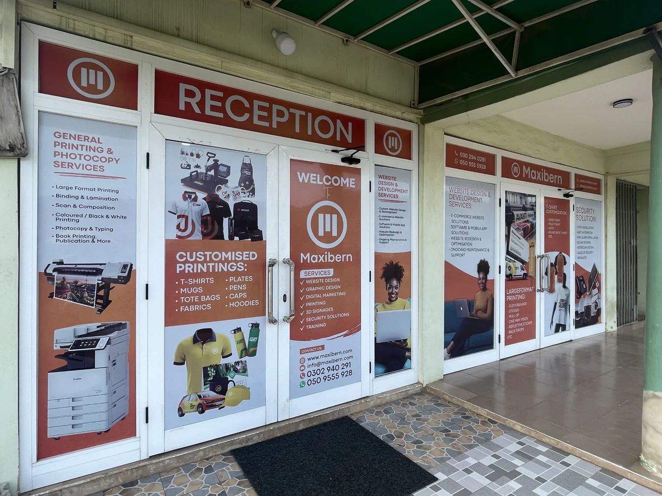The entrance to Maxibern's office and reception